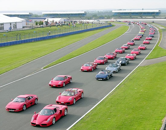 Parade of Ferrari Cars