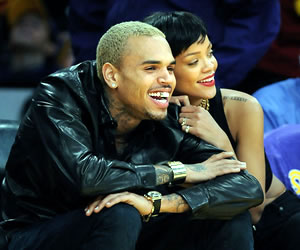Rihanna Chris Brown in Public