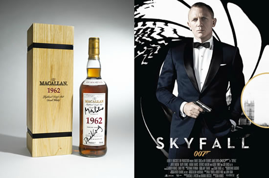 1962 Macallan Fine and Rare Bottle Signed by Skyfall Actors