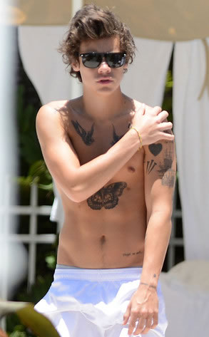 Shirtless Harry Styles
