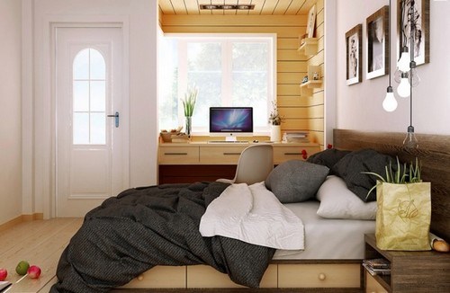 Sunny Rustic Wood Bedroom