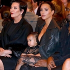  Kim Kardashian at Paris Fashion Week with Kanye and North
