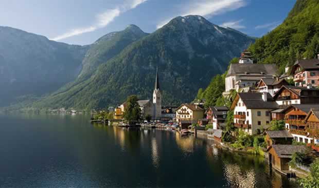 Small town in Halstatt Austria