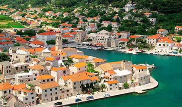 Beautiful town Pucisca in Croatia