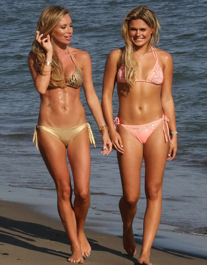 Natalie Richardson and Alex Weaver show off hot bikini bodies