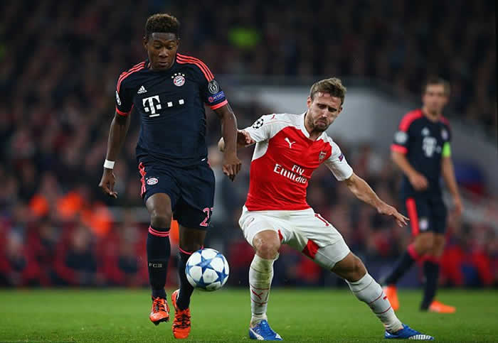 Bayern defender David Alaba (left) has been included in the team