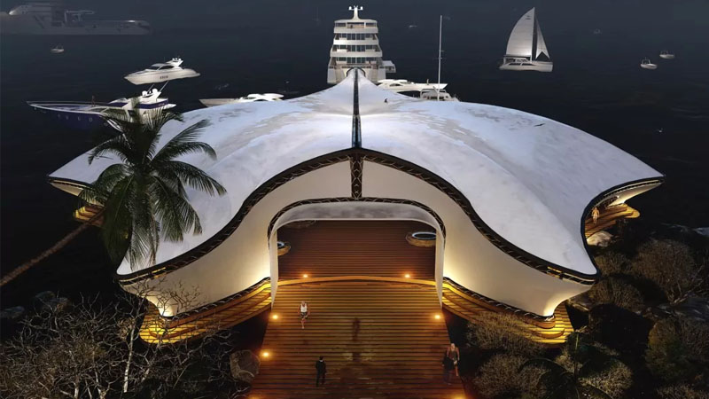  Manta Ray Shaped Luxury Yacht Club