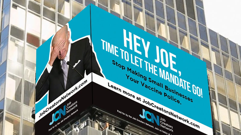  ‘Hey Joe, time to let the mandate go’, Times Square billboard hammers Biden over forced COVID jabs
