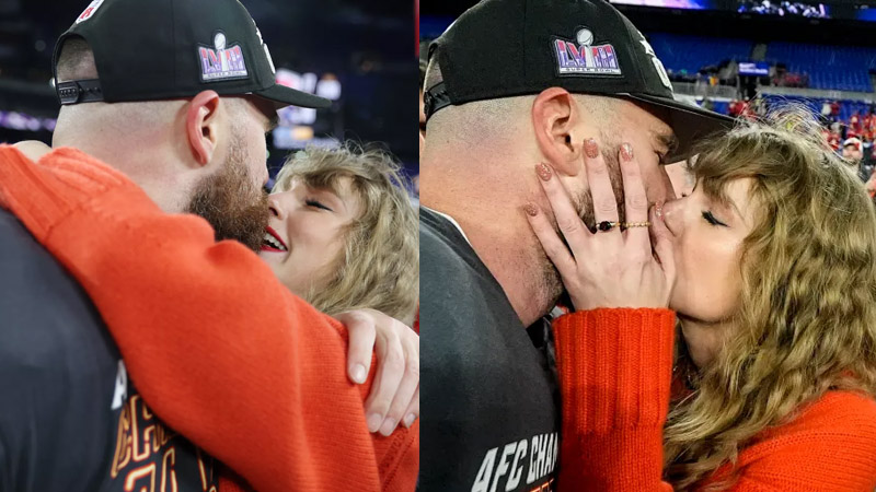  Taylor Swift and Travis Kelce melts hearts with cute PDA moment on field