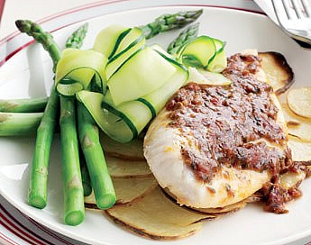 Fish Fillet with Crispy Potato Scallops