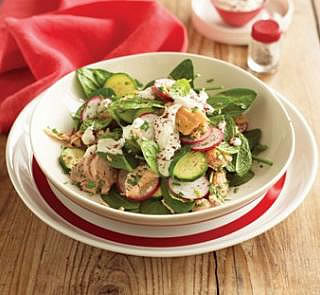 Salmon Salad with Tahini Dressing Recipe