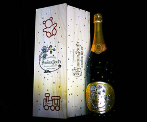 Swarovski-studded Perrier-Jouët Bottle designed by Cimon Art to benefit the HHF