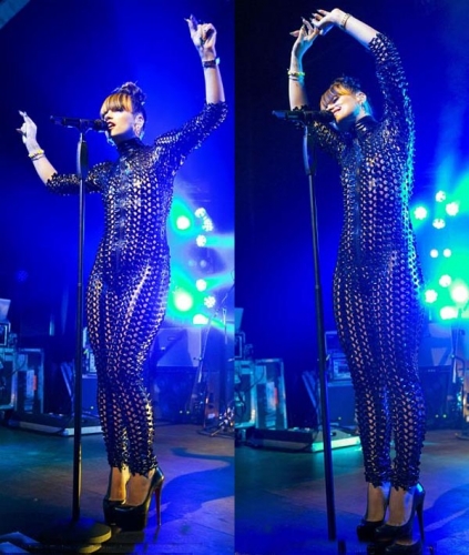 Lily Allen in Black Skintight Jumpsuit Performed live at the Mojo Club