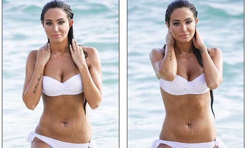 Tulisa Showing Figure in White Bikini