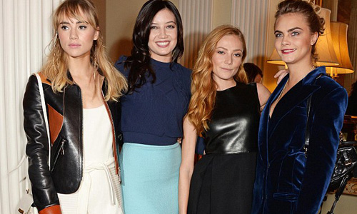 Suki Waterhouse, Daisy Lowe, Clara Paget and Cara Delevingne