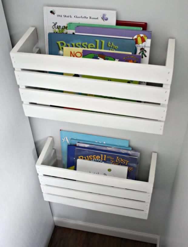 DIY CRATE BOOK STORAGE