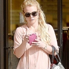  Britney Spears in Peach Blouse and Towering Heels in LA