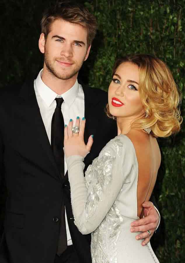 Liam Hemsworth with Miley Cyrus