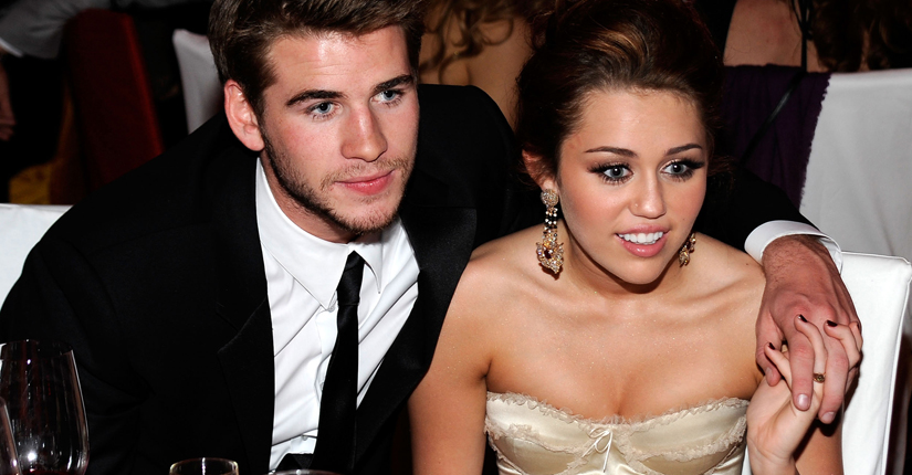 Liam Hemsworth with Miley Cyrus