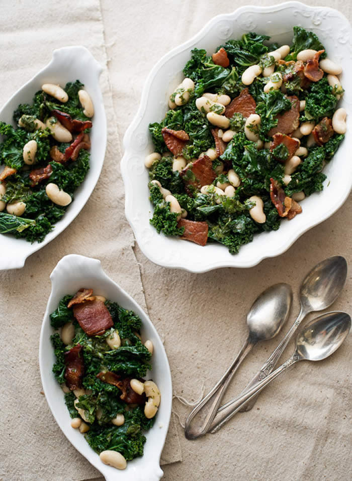 2. Kale, Bacon, and White Bean Salad