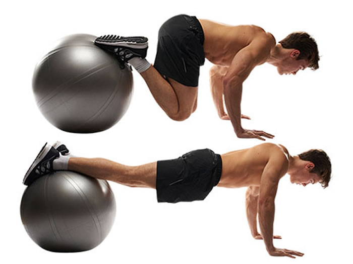 Stability Ball Knee Tucks