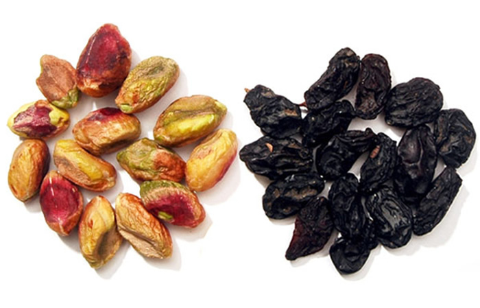 Pistachios and raisins