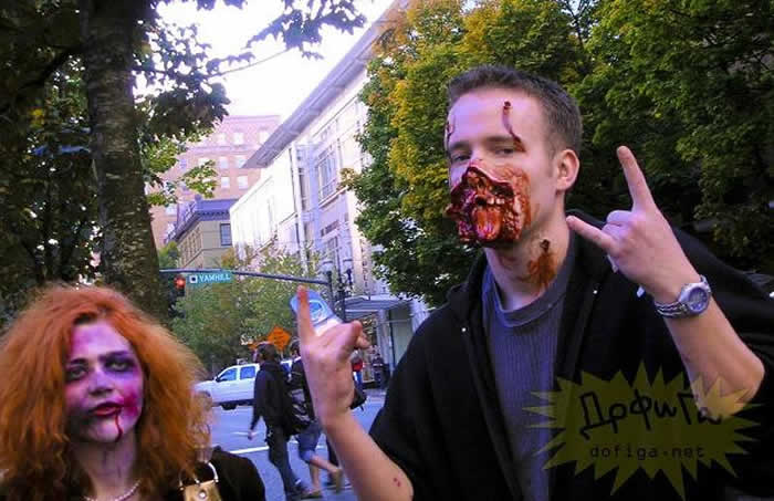 Zombie Halloween Makeup Idea for men & women