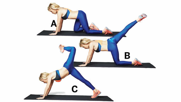 Attitude Plank with Alternating Leg