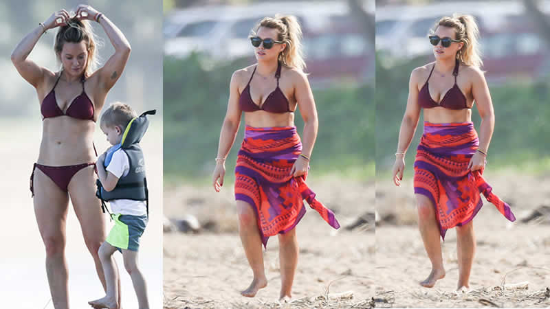 Hilary Duff Shows Off Her Toned Torso In A Bikini