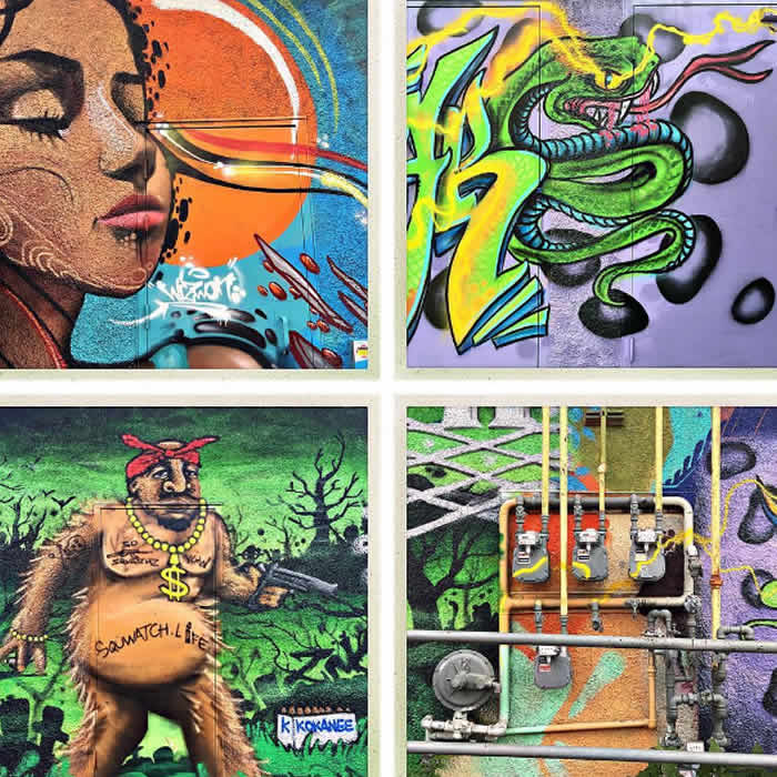 You’ll be immersed in art… galleries, murals, and large roadside attractions