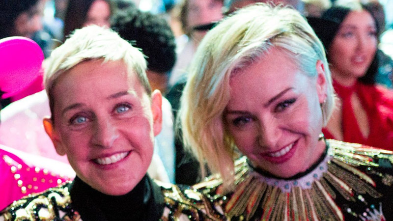 Ellen DeGeneres, and Portia de Rossi attend the 62nd Annual GRAMMY Awards
