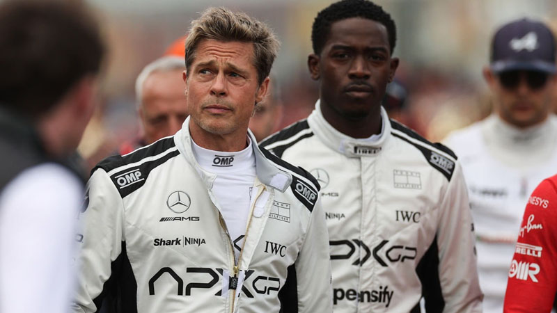 Damson Idris and Brad Pitt