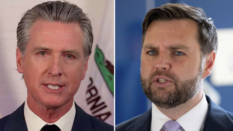 Gavin Newsom and JD Vance