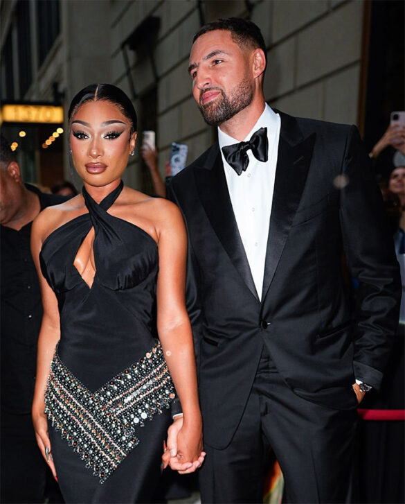 Megan Thee Stallion and Klay Thompson are seen on July 16, 2025 in New York City. (Photo by XNY/Star Max/GC Images)