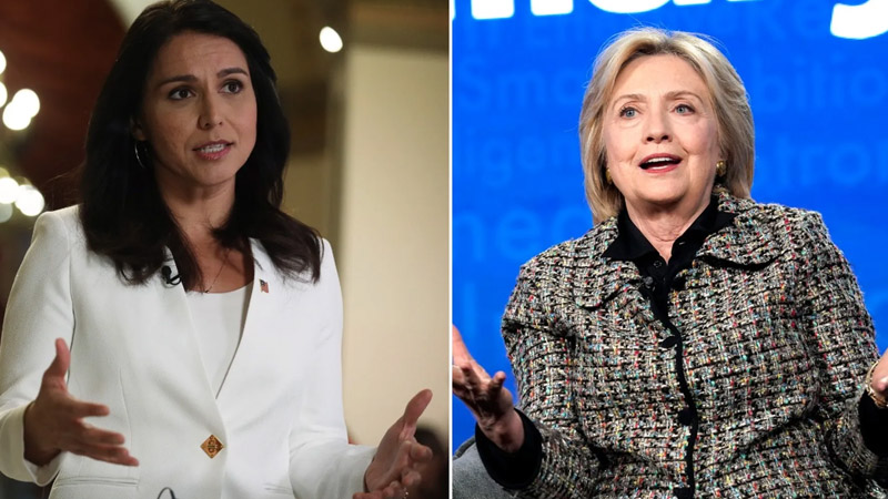 Tulsi Gabbard and Hillary Clinton