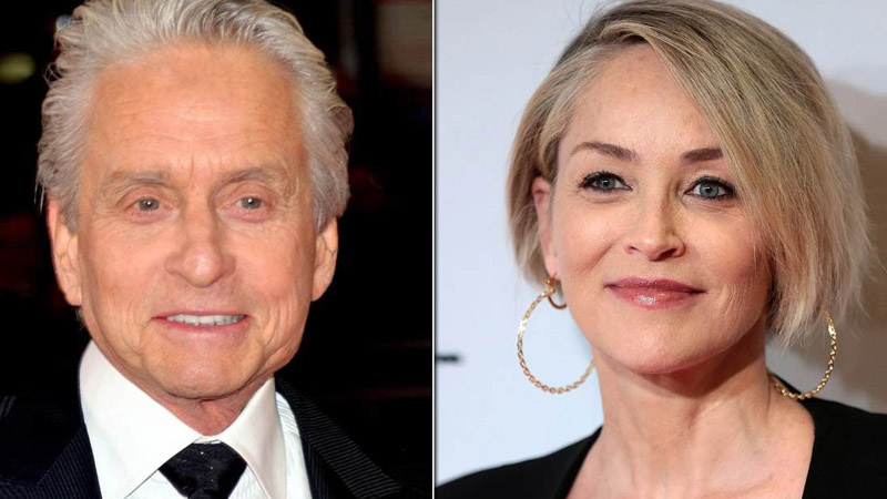 Sharon Stone and Michael Douglas