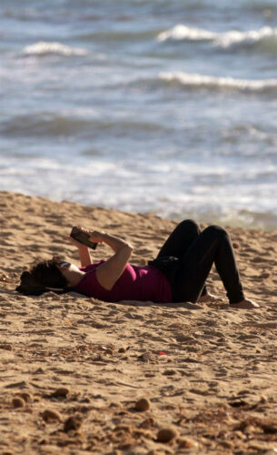 woman enjoying sun