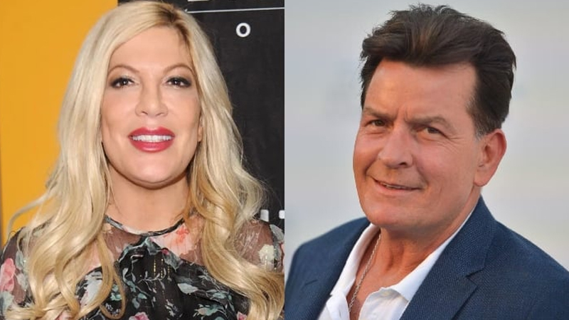 Charlie Sheen and Tori Spelling