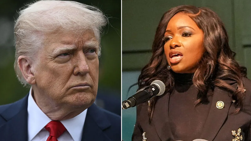Jasmine Crockett and trump