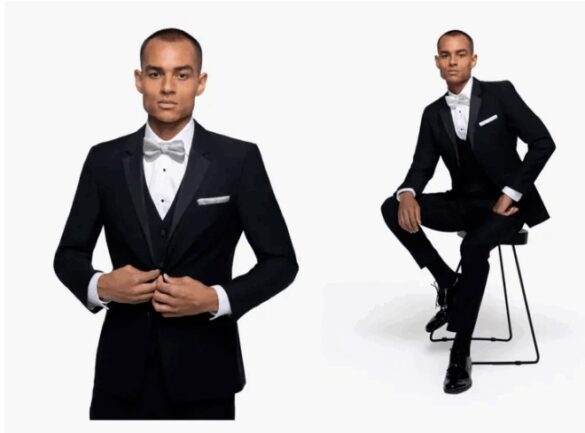 Man in Black Notch Lapel Tuxedo